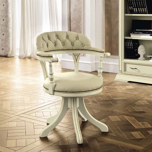 Camel Treviso White Ash Italian Home Office Swivel Chair