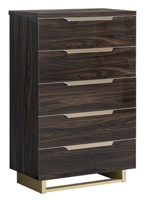 Modum Smart Walnut Italian 5 Drawer Midi Chest
