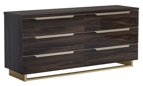 Modum Smart Walnut Italian 6 Drawer Wide Chest