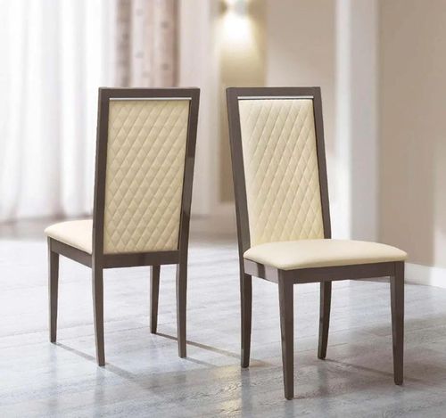 Modum Platinum Italian Rombi Ivory Upholstered Dining Chair