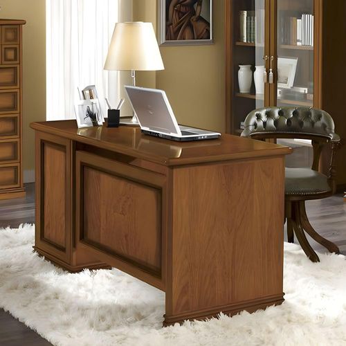 Camel Nostalgia Walnut Italian Single Pedestal Computer Desk