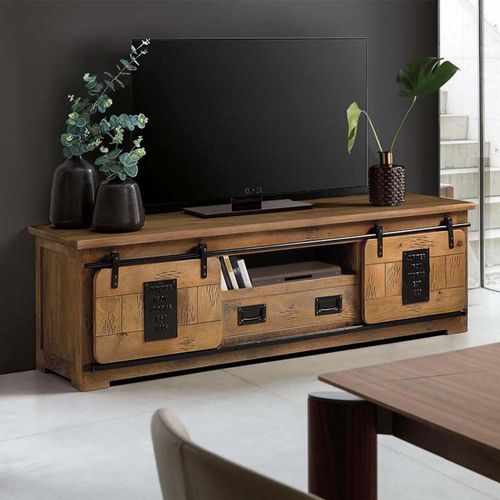 Iron Works Mango Wood Storage Large TV Unit