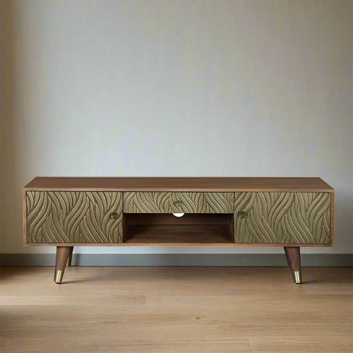 Hamlin Textured Mango Wood Storage TV Unit