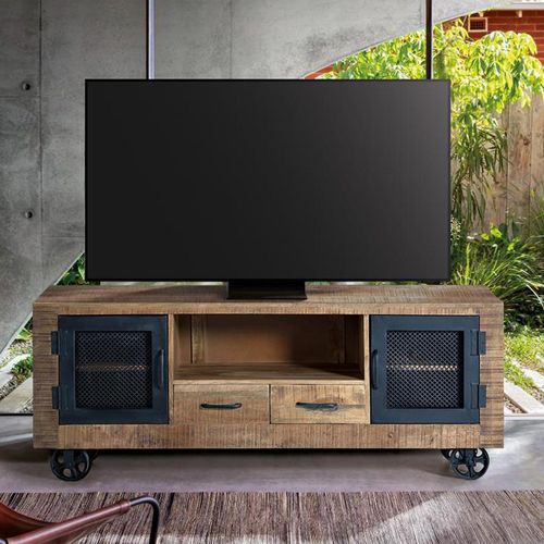 Noemi Industrial Style Mango Wood Storage TV Unit