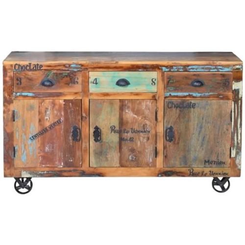 Gerber Recycle Wood 3 Door Medium Cart Sideboard - 140cm