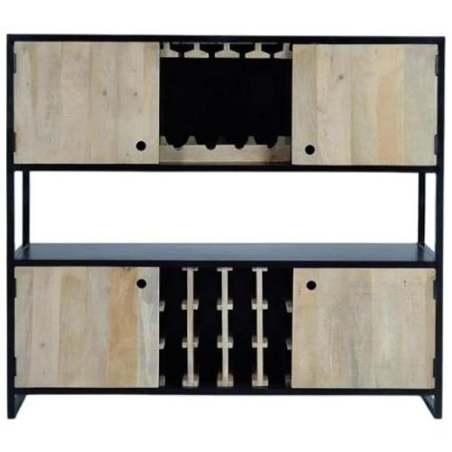 Glenham Industrial Mango Wood Wine Large Cabinet
