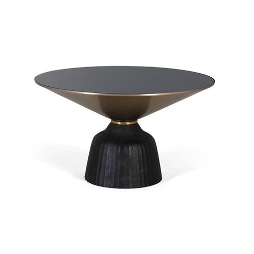 Brecon Black Glass Round Coffee Table