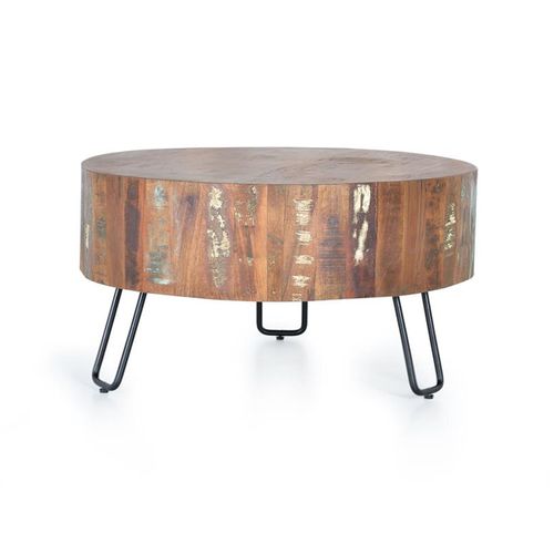 Tyddewi Recycled Wood Round Coffee Table