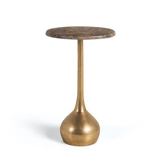 Wena Brown Marble Round Side Table