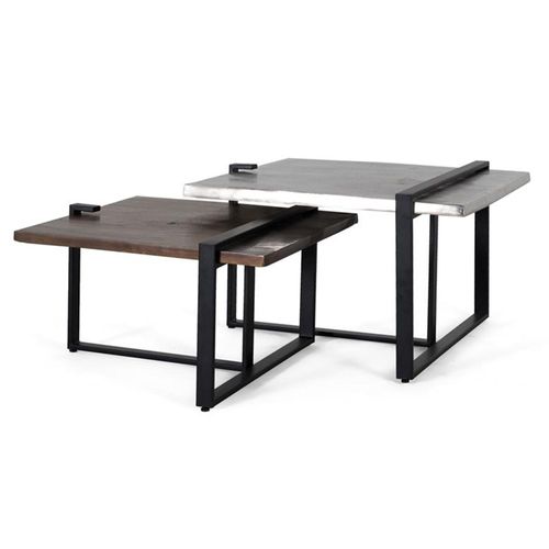 Bondemali Aged White and Black Coffee Table - Set of 2