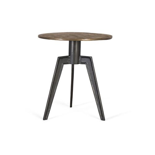 Rubeho Industrial Style Metal Round Side Table