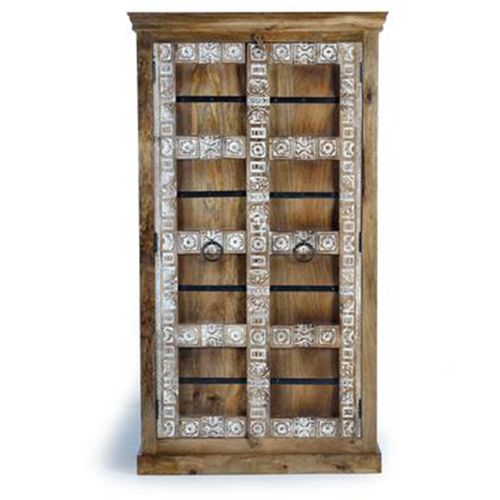Aibonito Hand Carved Mango Wood 2 Door Wardrobe