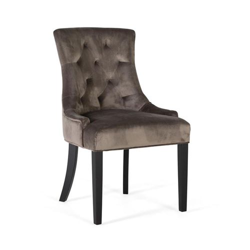 2 x Firestone Charcoal Velvet Fabric Dining Chair