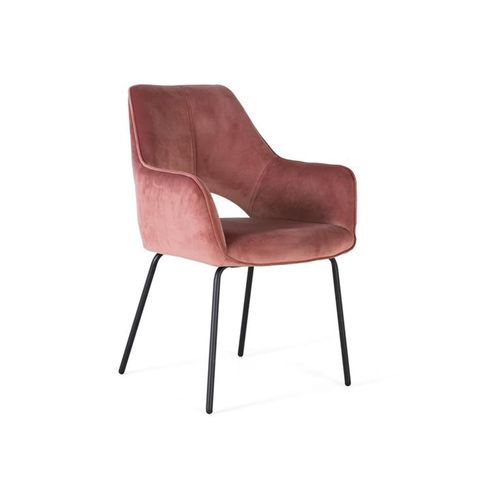 2 x Gahanna Pink Velvet Fabric Dining Armchair