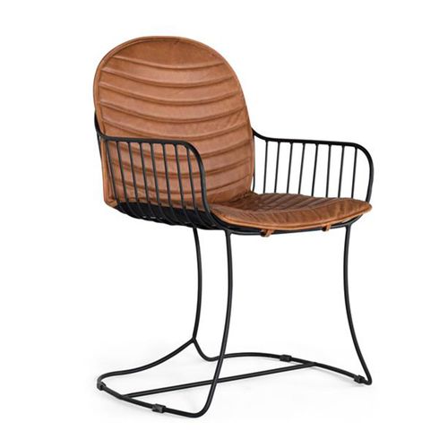 2 x Joice Light Brown Leather Dining Chair