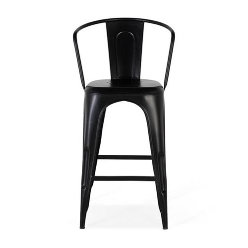 2 x Nankanzi Tolix Style Black Metal Barstool