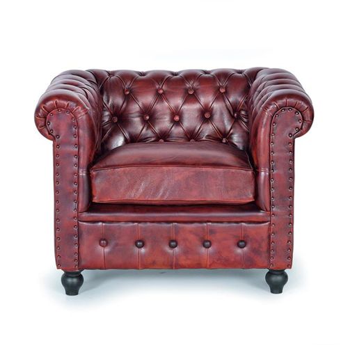 Angwin Genuine Leather Chester Armchair
