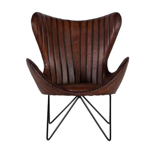 Durango Brown Leather Butterfly Chair