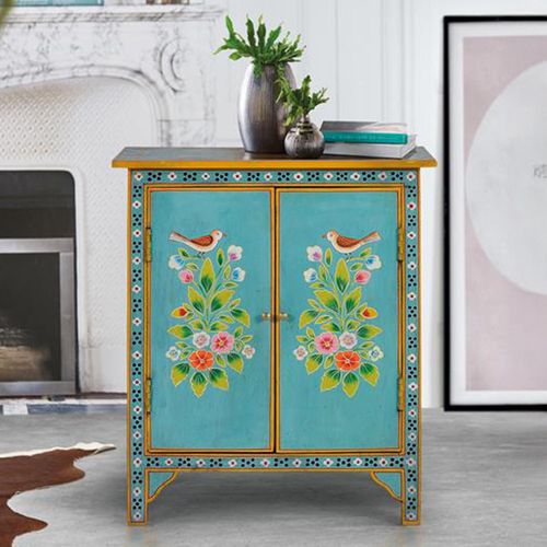 Peletier Mango Wood Painted 2 Door Hall Cabinet