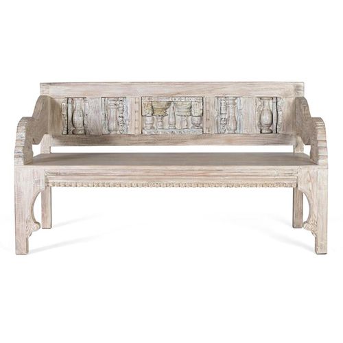 Sadorus Recycled Mango Wood Bench with Back
