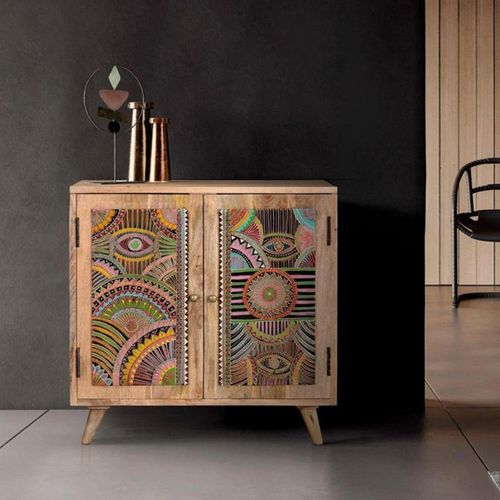 Emelia Mango Wood Painted 2 Door Hall Cabinet