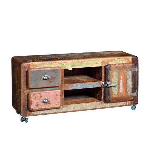 Antelope Recycled Wood Storage Cart TV Unit