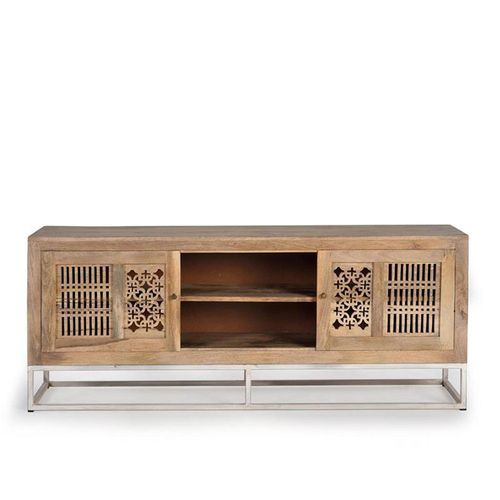 Hiram Carved Mango Wood 2 Door TV Unit