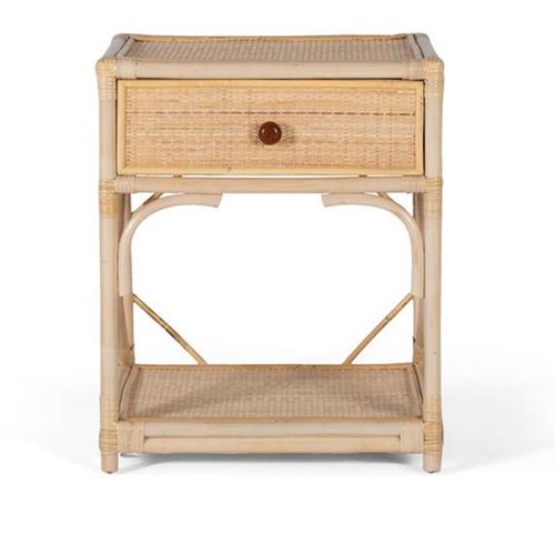 Revak Natural Rattan 1 Drawer Bedside Table