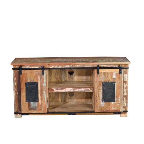 Zindinda Recycled Wood 2 Door TV Unit