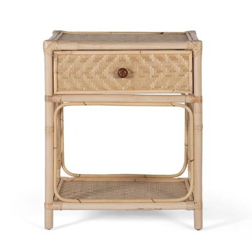 Mesevle Natural Rattan 1 Drawer Bedside Table