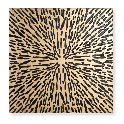 Bisericani Gold and Black Wood Square Decorative Panel - 120cm