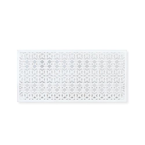 Khristich White Carved Wood Headboard - 165cm