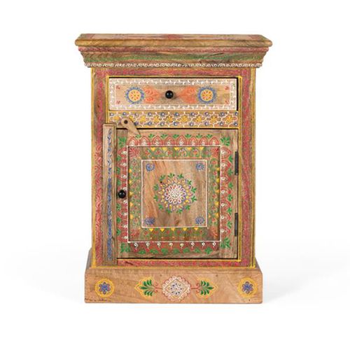 Forli Mango Wood Painted 1 Door Bedside Cabinet