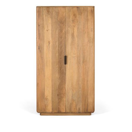 Wrenley Natural Mango Wood 2 Door Wardrobe