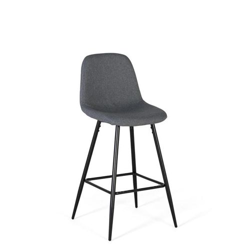 4 x Assisi Grey Fabric Barstool with Back