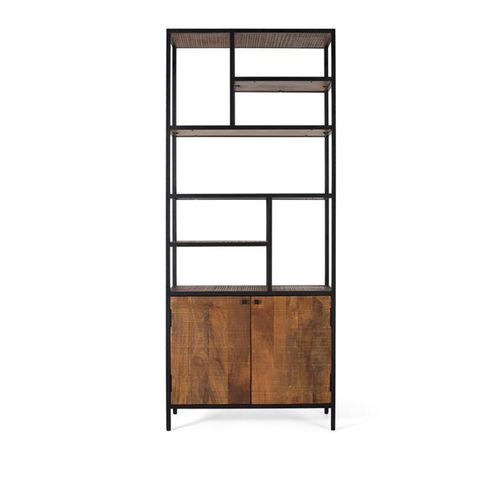 Catania Cherry Mango Wood Bookcase with Cupboard