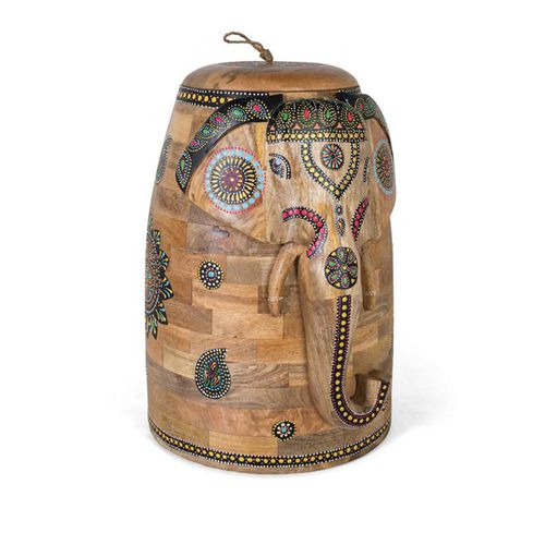 Chieti Mango Wood Painted Elephant Vase