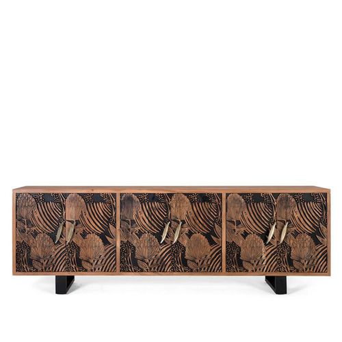 Valentia Artisan Acacia Wood 6 Door Extra Large Sideboard - 220cm