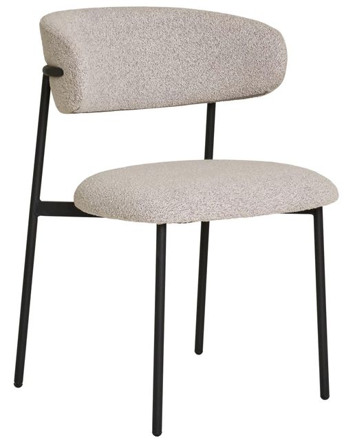 2 x Mira Sand Boucle Fabric Dining Chair