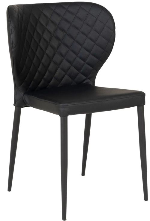 2 x Pisa Black Faux Leather Dining Chair
