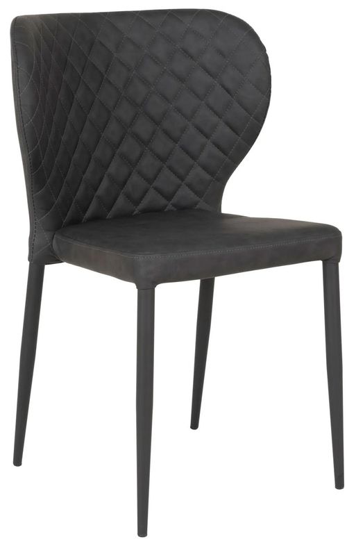 2 x Pisa Dark Grey Faux Leather Dining Chair