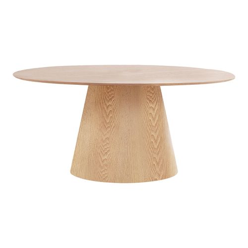 Bolton Natural Wood 6 Seater Oval Pedestal Dining Table - 160cm
