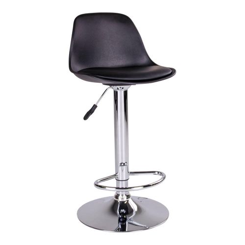 2 x Trondheim Black Faux Leather Adjustable Barstool