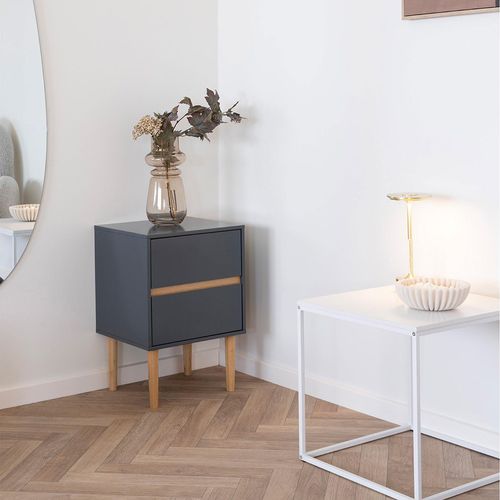 Bisley Dark Grey 2 Drawer Side Table