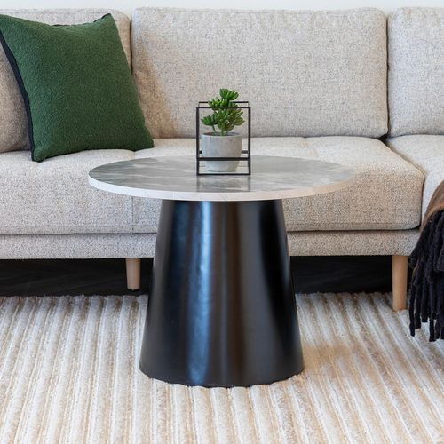 Brito Grey Marble Effect Round Coffee Table