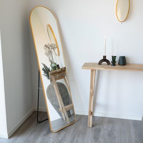 Madrid Brass Arch Floor Standing Mirror - 40cm x 150cm