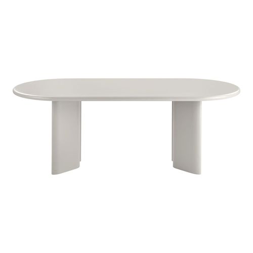 Nagano Concrete 8 Seater Oval Double Pedestal Dining Table - 220cm