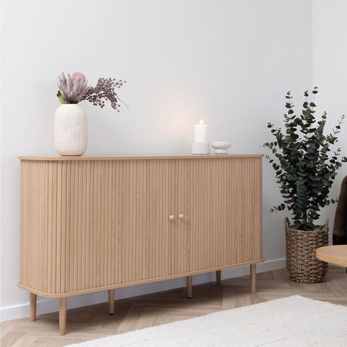 Nikko Pine Wood Fluted Curved 2 Door Medium Sideboard - 140cm