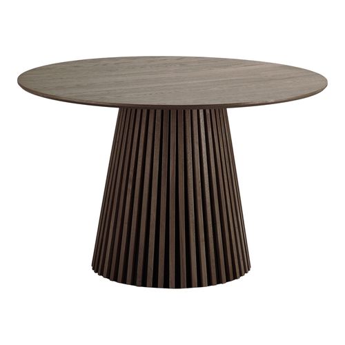 Osaka Smoked Oak 4 Seater Round Dining Table with Slatted Base