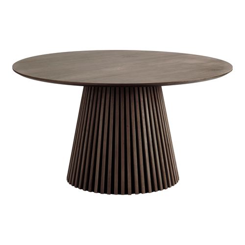 Osaka Smoked Oak 6 Seater Round Dining Table with Slatted Base